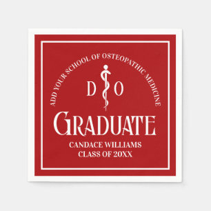 Red Osteopathic Medical School Graduation Party Napkin