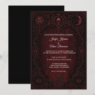 Red Ouija board Gothic Wedding Invitation