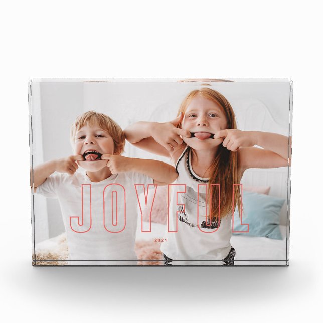Red Outlined Joyful Photo Block (Front)
