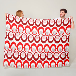 Red Oval Strings  Fleece Blanket