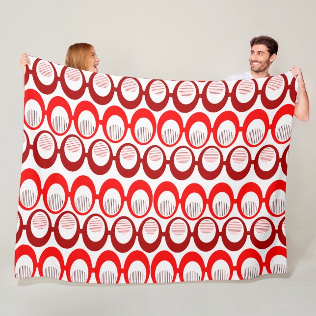 Red Oval Strings  Fleece Blanket (In Situ)