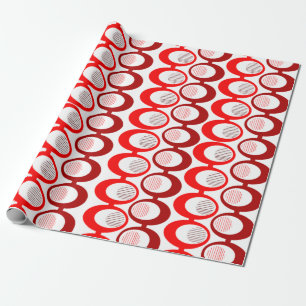 Red Oval Strings Wrapping Paper