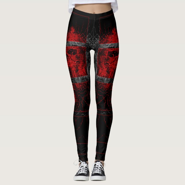 Red Overlay Leggings (Front)