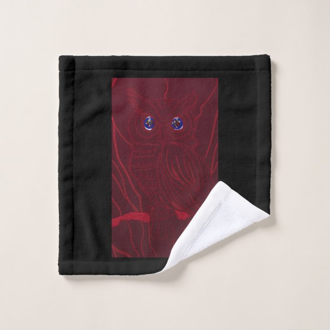 Red Owl Chieftess  Bath Towel Set (Wash Cloth)