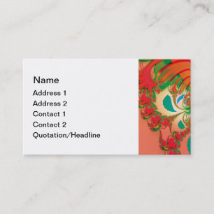 Red Owl Fractal Abstract Art Business Card