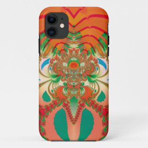 Red Owl Fractal Abstract Art iPhone 11 Case