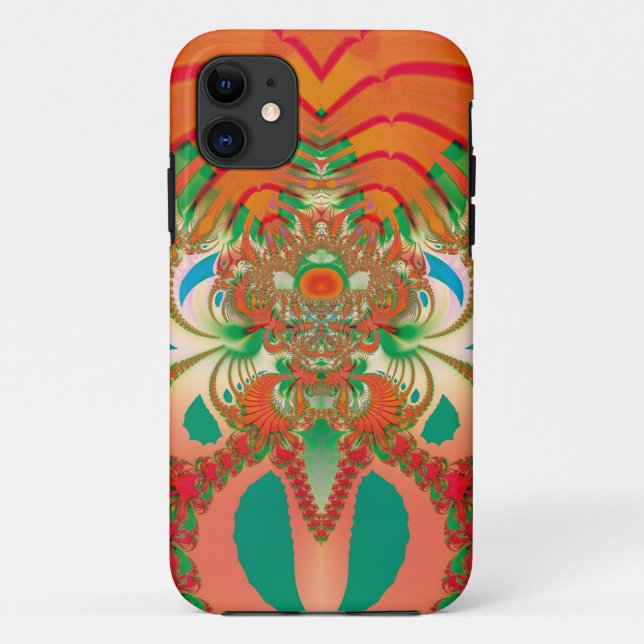 Red Owl Fractal Abstract Art Case-Mate iPhone Case (Back)