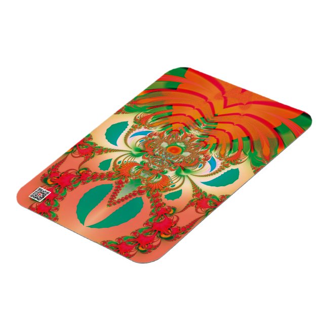 Red Owl Fractal Abstract Art Magnet (Left Side)