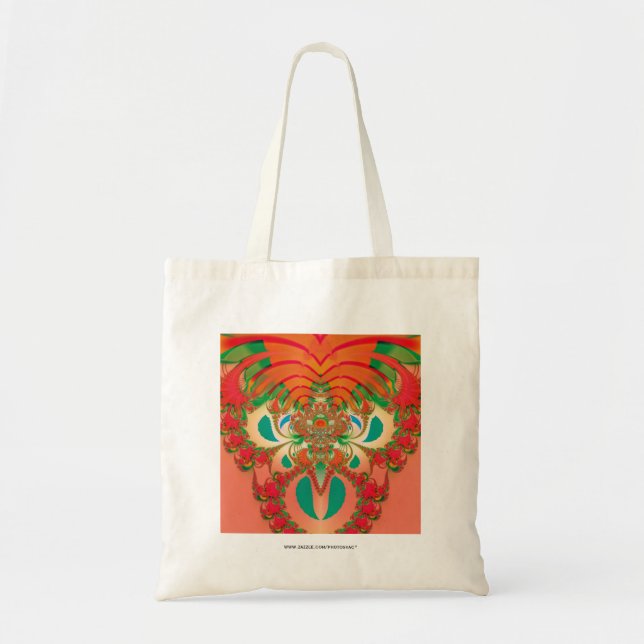 Red Owl Fractal Abstract Art Tote Bag (Front)