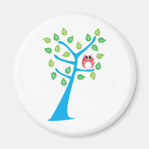 Red Owl In Tree Magnet