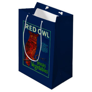 Red Owl Vegetable Label Medium Gift Bag