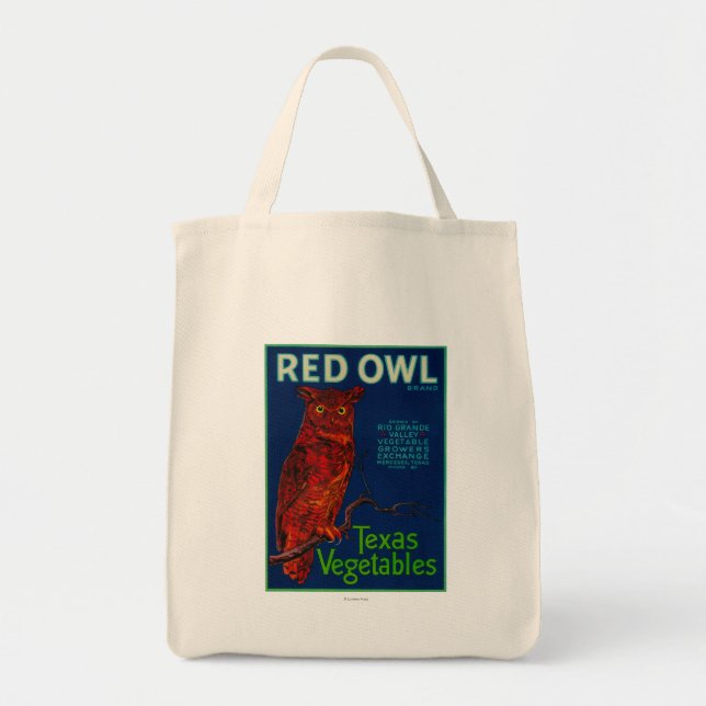 Red Owl Vegetable Label Tote Bag (Front)
