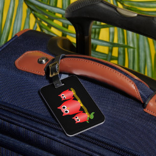 Red Owls Design Luggage Tag