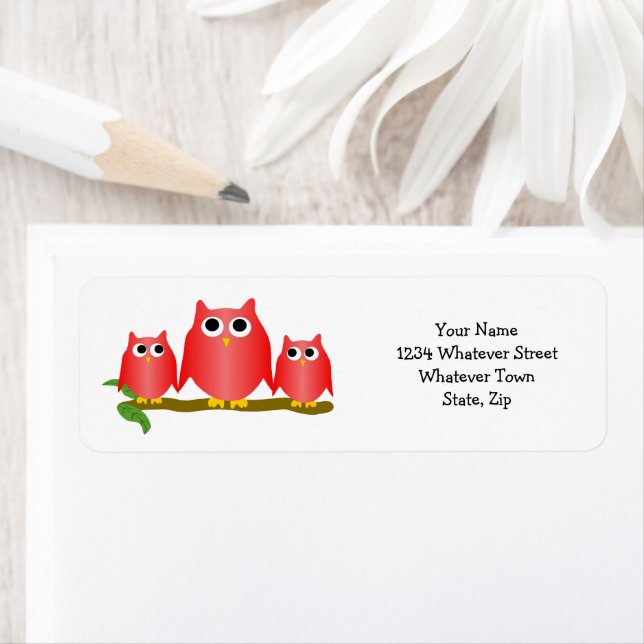Red Owls Design Return Address (Insitu)