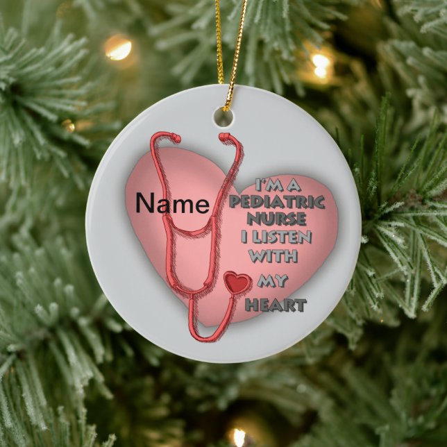 Red Paediatrics Nurse Ceramic Tree Decoration (Tree)