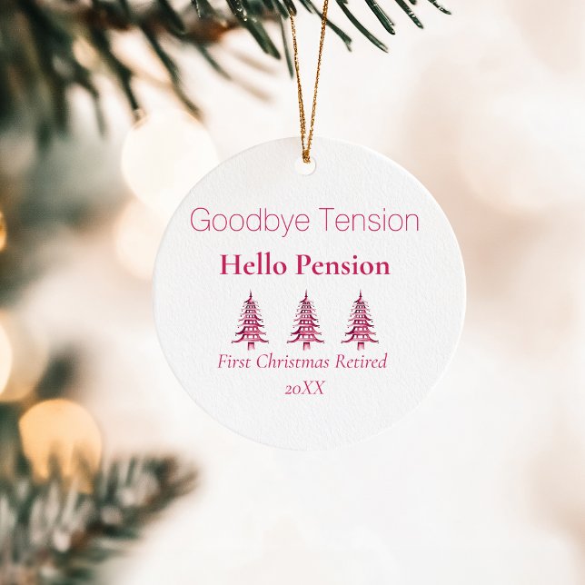 Red Pagoda Christmas Trees Retirement 1-Photo  Ceramic Tree Decoration (Red Pagoda Christmas Trees Retirement 1-Photo Ceramic Ornament)