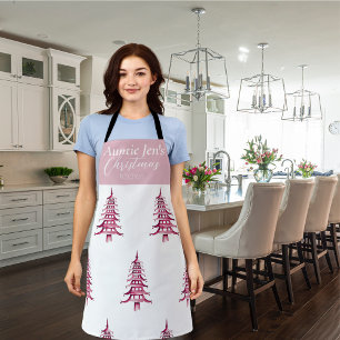 Red Pagoda Custom Christmas Tree Apron