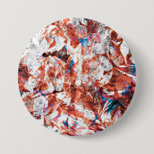 Red paint brush abstract modern digital art 7.5 cm round badge