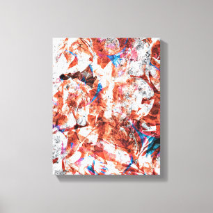 Red paint brush abstract modern digital art canvas print