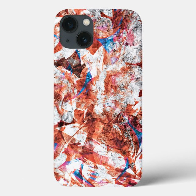 Red paint brush abstract modern digital art Case-Mate iPhone case (Back)