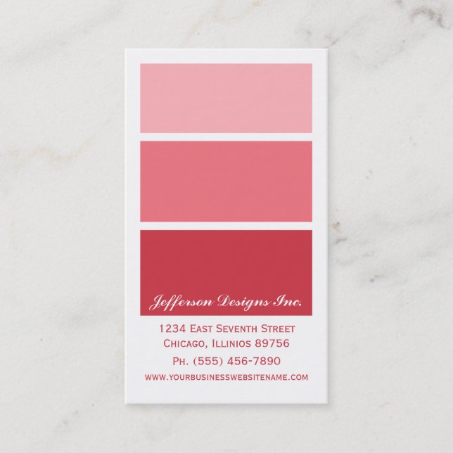 Red Paint Chips Business Cards (Front)