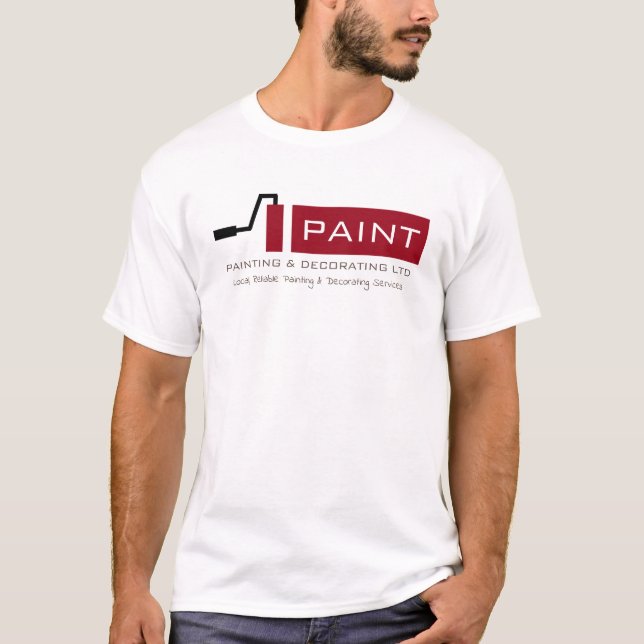 Red Paint Roller, Painter & Decorator Advert T-Shirt (Front)