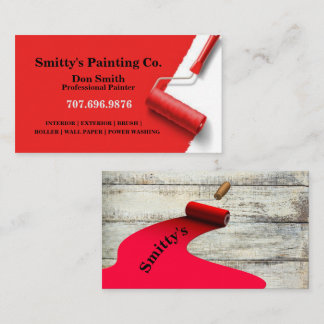 Red Paint & Roller Painting Company Business Card