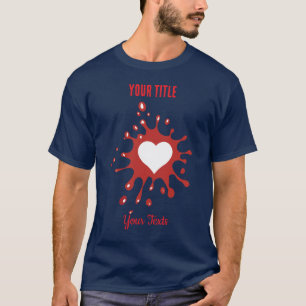 Red paint splash with a white heart shape T-Shirt