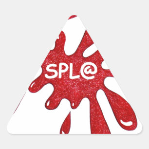 RED PAINT SPLAT TRIANGLE STICKER