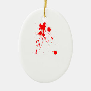 Red paint splatter ceramic tree decoration