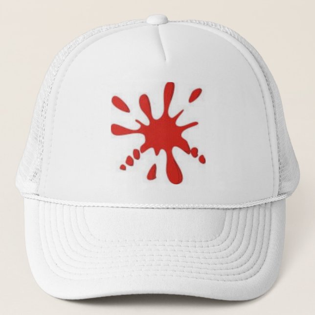 Red Paint Splatter Trucker Hat (Front)