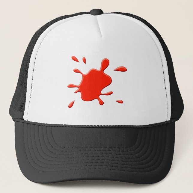 Red Paint Splodge Trucker Hat (Front)