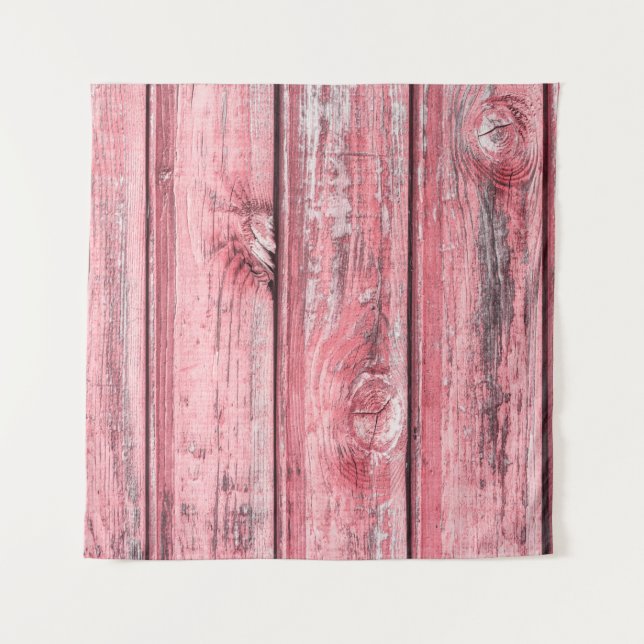 Red paint wooden desks texture. aged, home decor,  tapestry (Front)