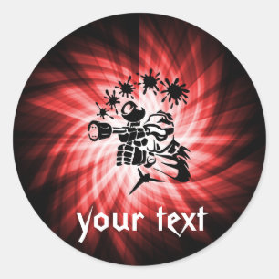 Red Paintball Classic Round Sticker