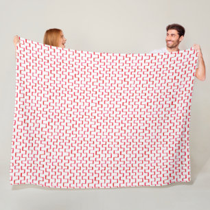 Red Painted Geometric Pattern Fleece Blanket
