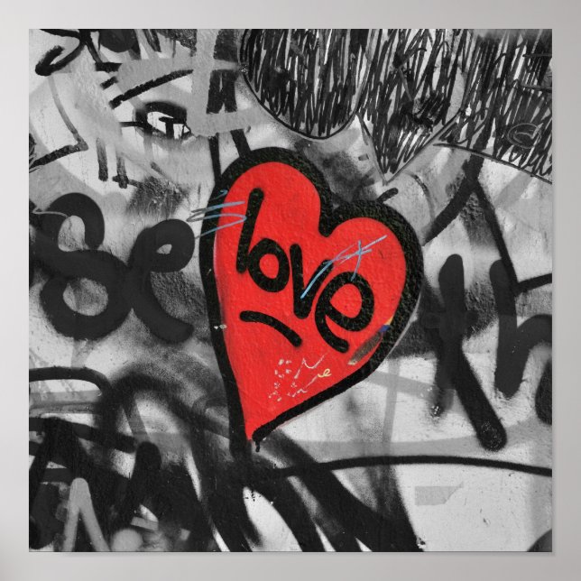 red painted heart poster (Front)