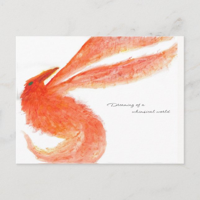 Red Painted Mythical Bird Postcards (Front)