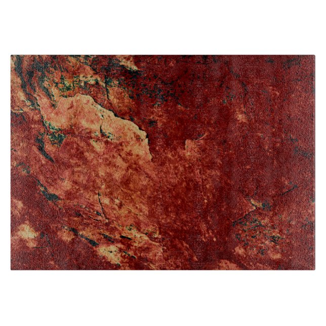Red Painted Rock Cutting Board (Front)