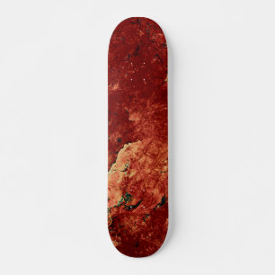 Red Painted Rock Skateboard