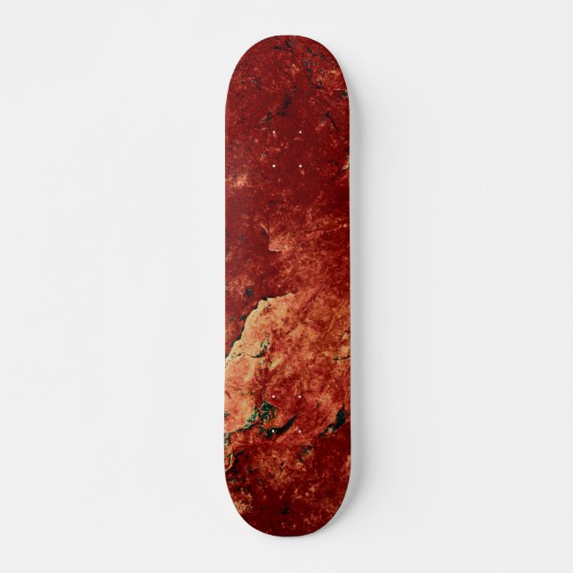 Red Painted Rock Skateboard (Front)