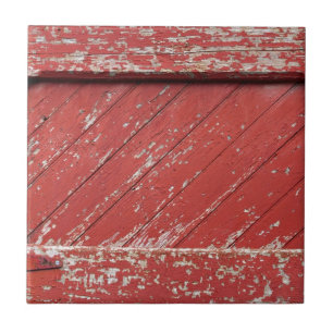 Red Painted Wooden Barn Door Tile