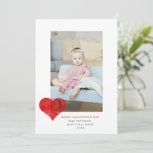  Red Painterly Heart Modern Valentine's Day Photo Holiday Card