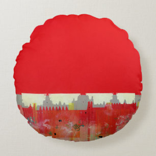 Red Painting Round Cushion