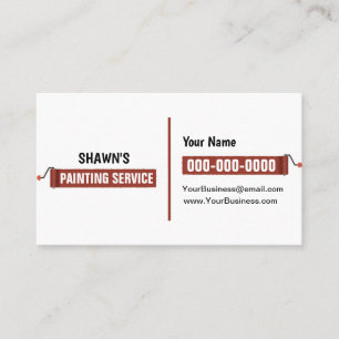 Red Painting Service Double Sided Business Card