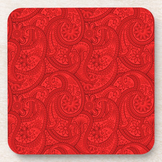 Red Paisley Coaster (Front)