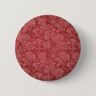 Red Paisley Damask Designer Floral Classic 6 Cm Round Badge