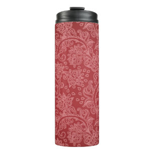 Red Paisley Damask Designer Floral Classic Thermal Tumbler