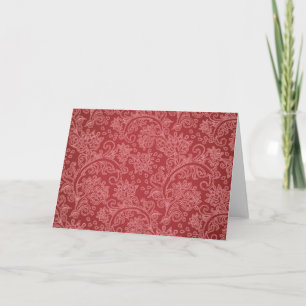 Red Paisley Damask Designer Floral Vintage Classic Card