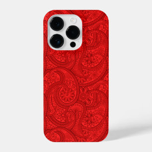 Red Paisley iPhone 14 Pro Case