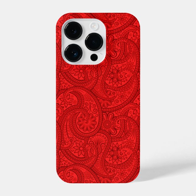 Red Paisley iPhone Case (Back)